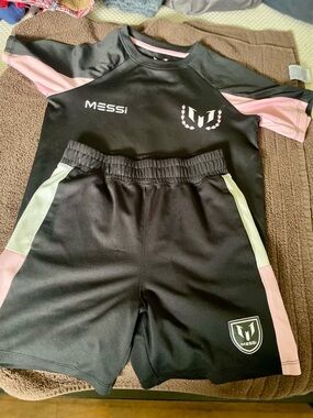 MESSi Kids Black & Pink Athletic Matching Set Size 8